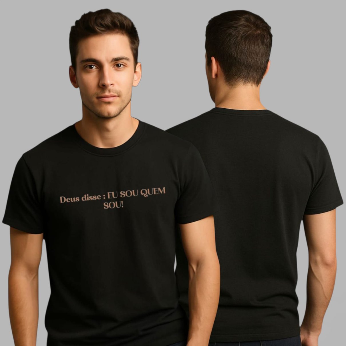 Camiseta Sou quem sou preta  frente e costa 240x240